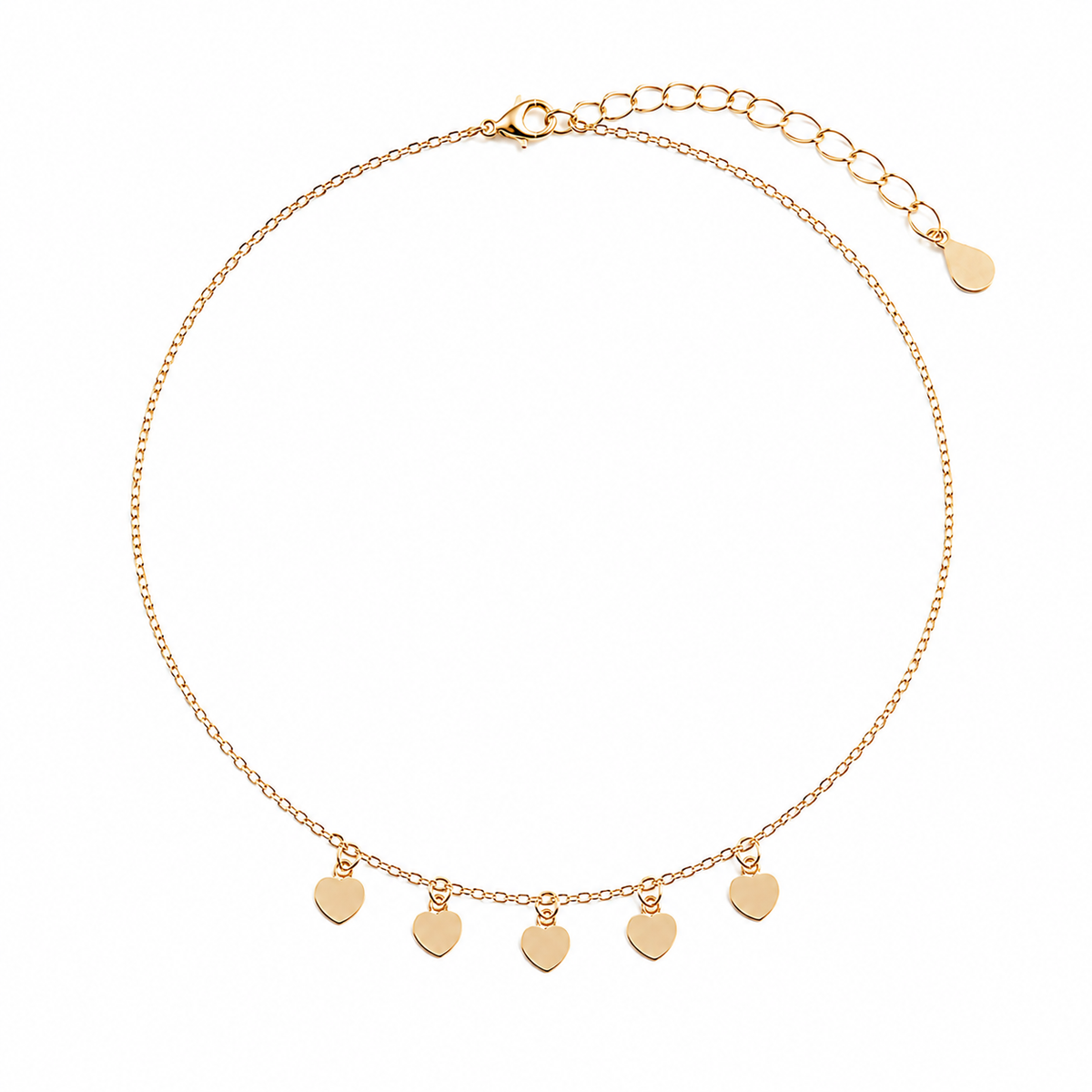 Tornozeleira Cartier Coração Achatado Ouro 18k