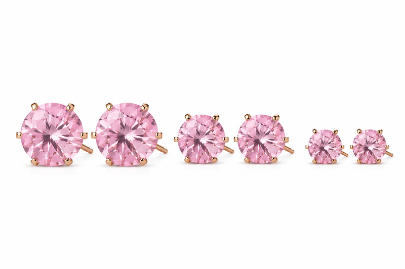 Brinco Trio Zircônia Quartzo Rosa Ouro 18k