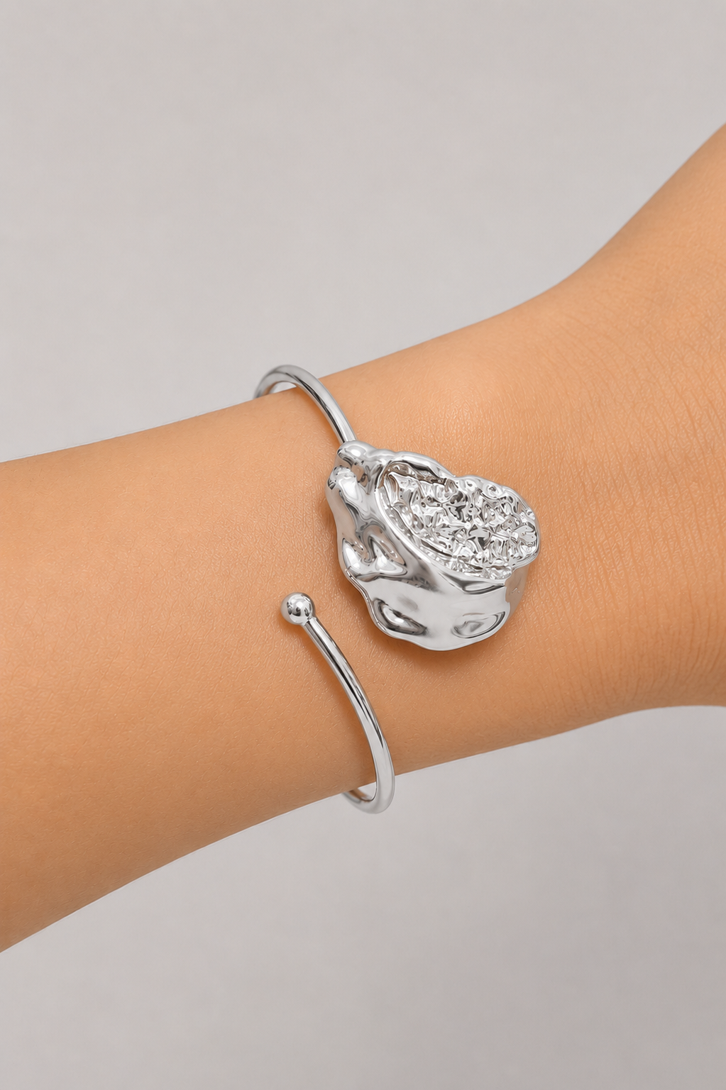 Bracelete Nuance Coração Liso Ródio Branco