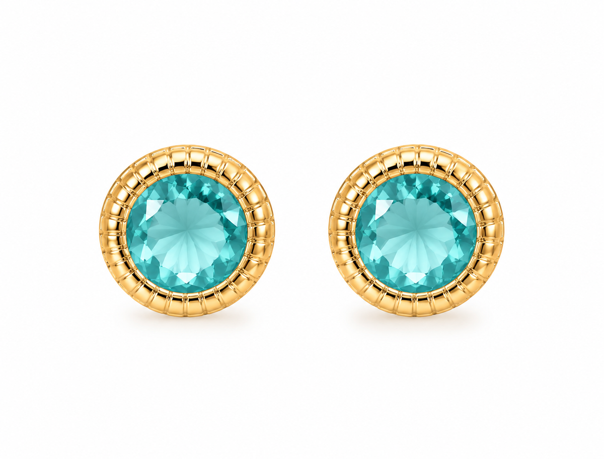 Scarlat SKU 15282 foto 1 | Brinco Essence Redondo Zircônia Ouro 18k