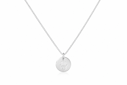 Colar Medalha Mão de Fátima Prata 925