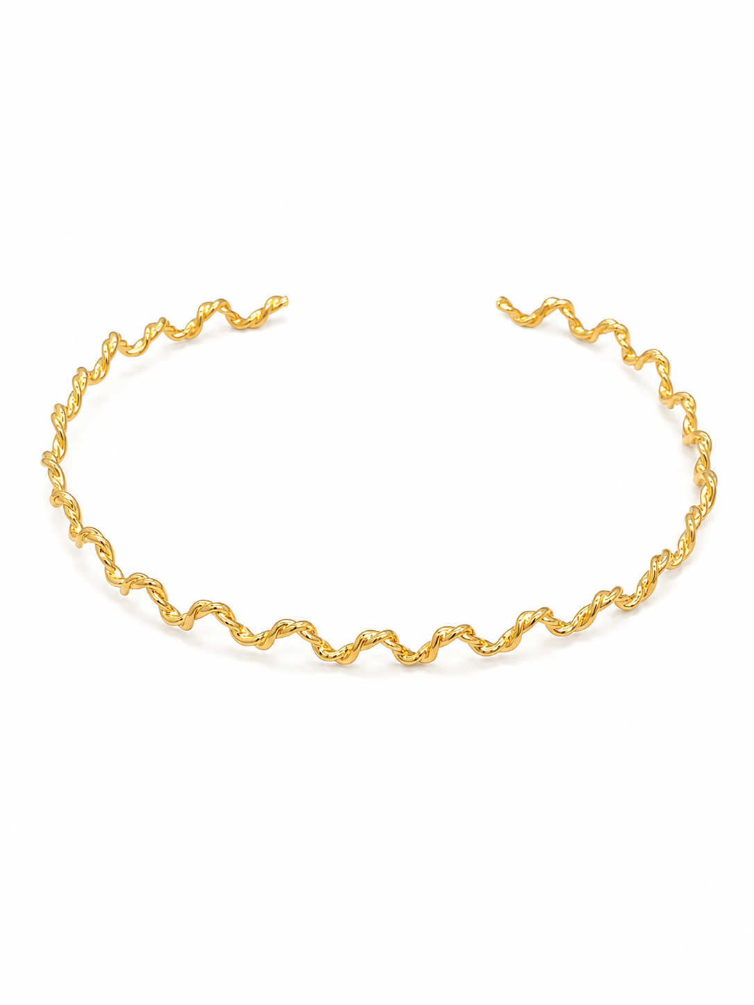 Choker Aro Ondinhas Torcida Ouro 18k