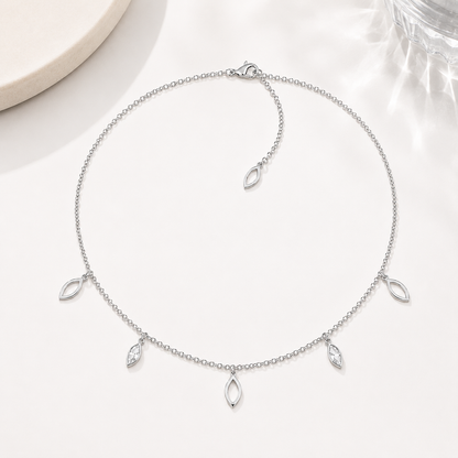 Choker Cartier Losango Vazado com Losango Zircônia Ródio Branco