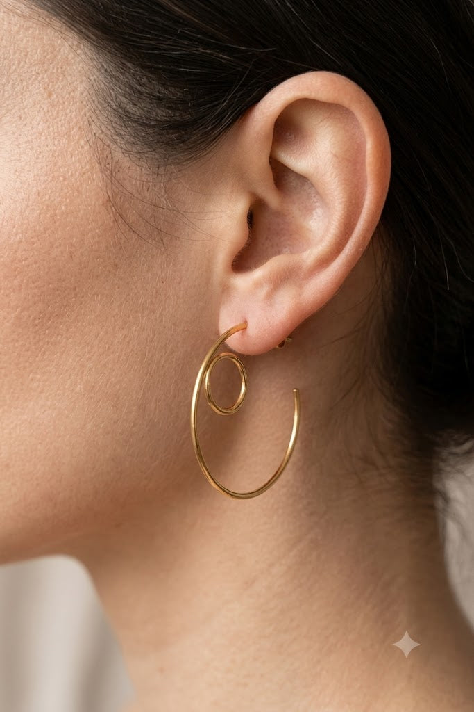 Brinco Argola de Fios Circular Ouro 18k