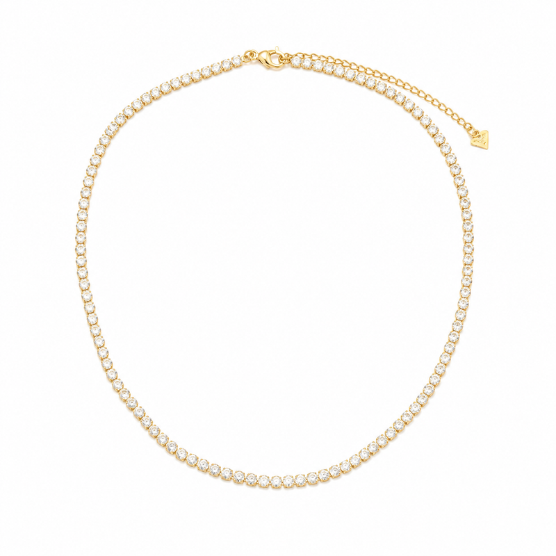 Choker Riviera 3mm Ouro 18k
