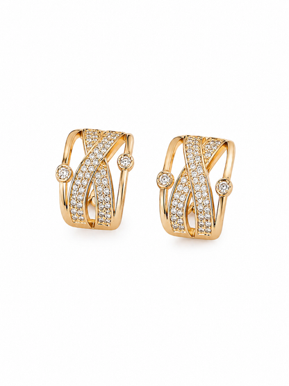 Brinco Golden Twist Rose