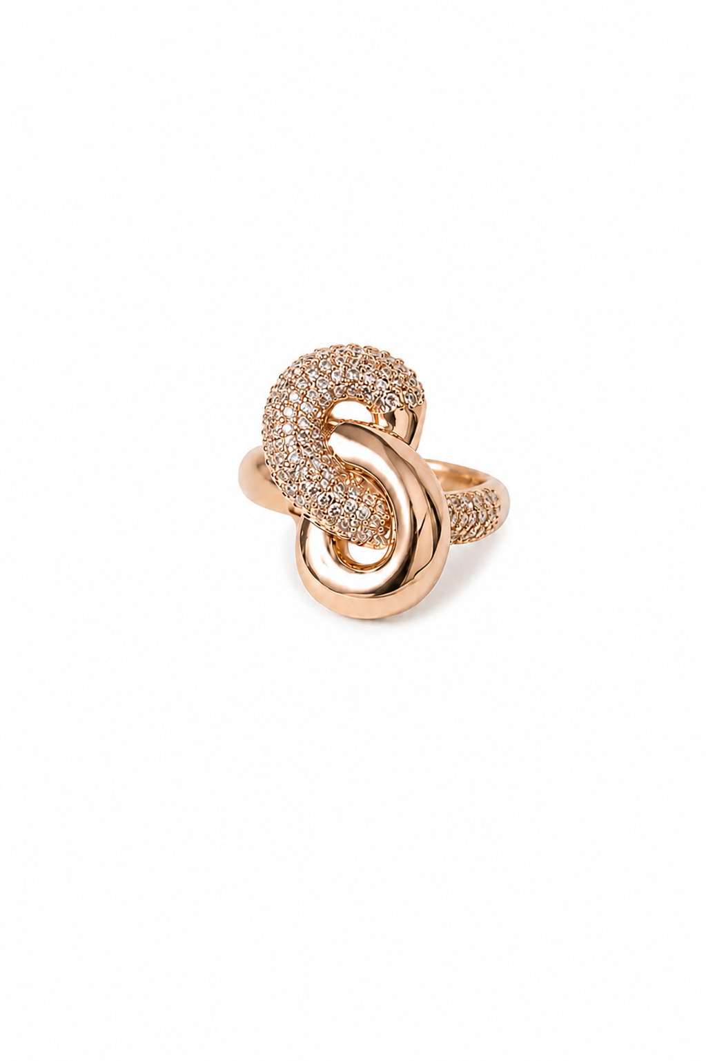 Anel Elo Imperial Cravejado Rose