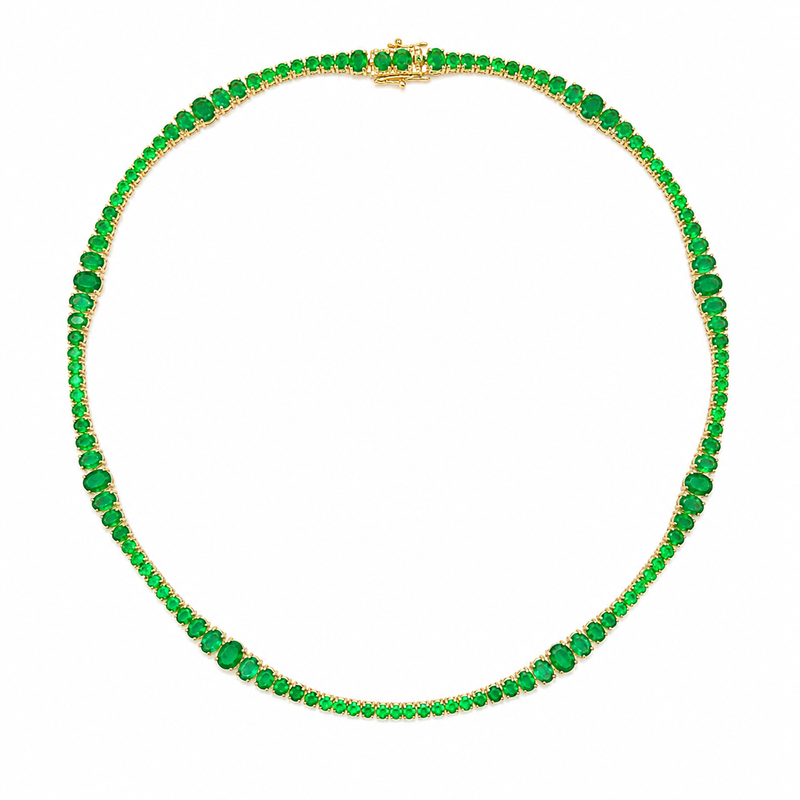 Colar Riviera Royale Esmeralda Ouro 18k