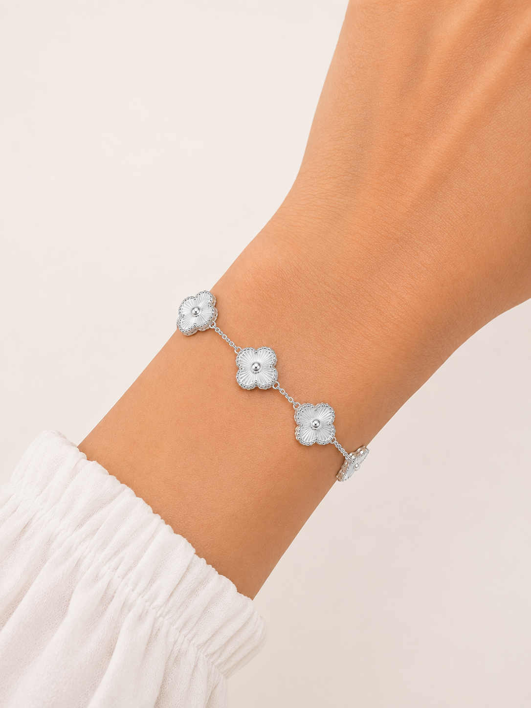 Pulseira Aço Inox Inspiração Van Cleef