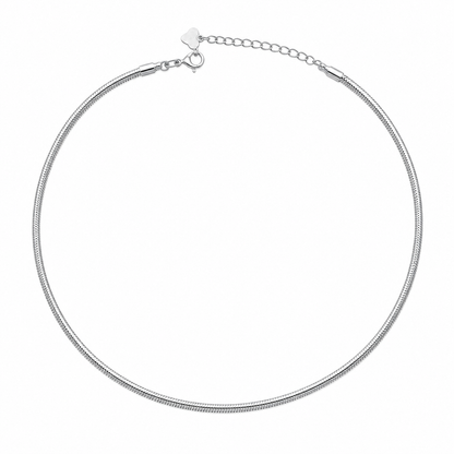 Colar Choker Fio Alemão 2mm Ródio Branco