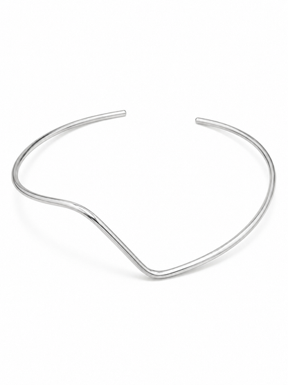 Choker Aro Raio Ródio Branco