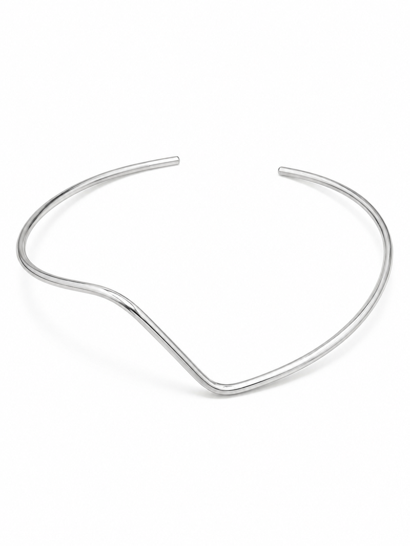 Choker Aro Raio Ródio Branco