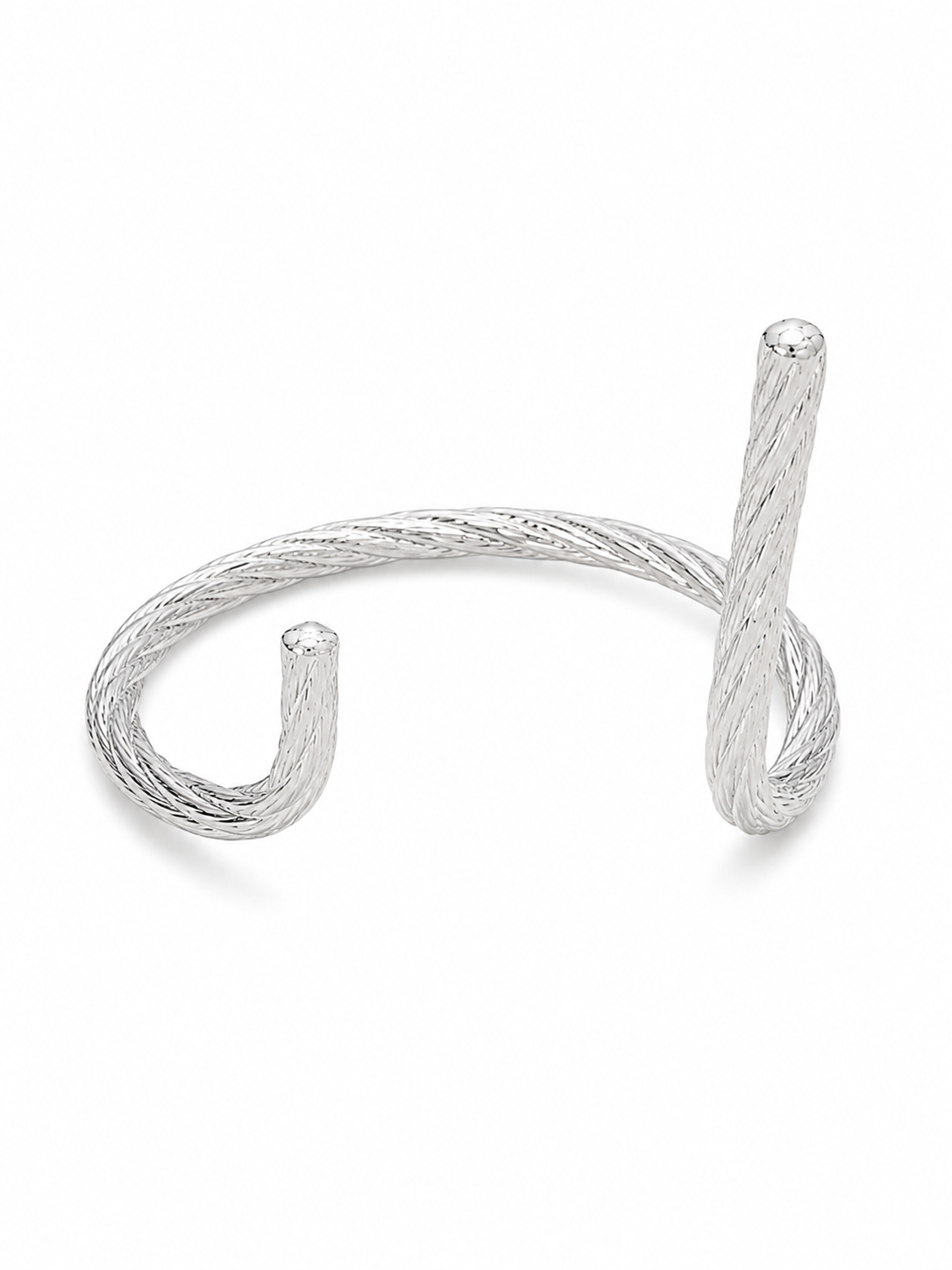 Bracelete Double Trabalhado Ródio Branco