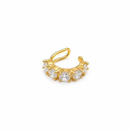 Piercing Fake em Zircônia Cristal Ouro 18k
