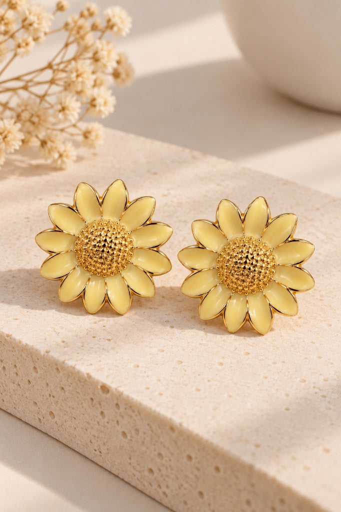 Scarlat SKU 15101 foto 2 | Brinco Flor Girassol Ouro 18k