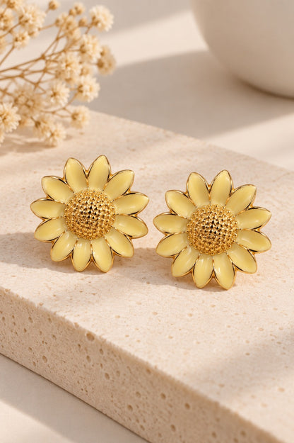 Scarlat SKU 15101 foto 2 | Brinco Flor Girassol Ouro 18k