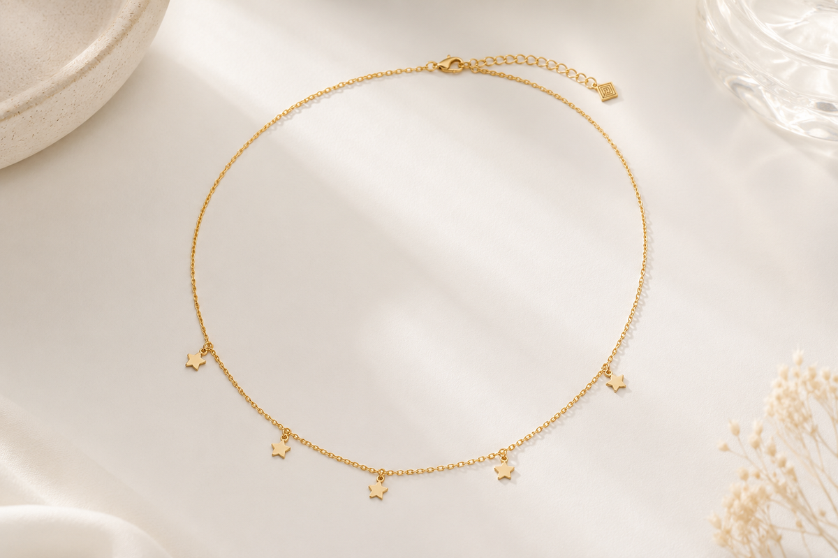 Choker Cartier com 5 Estrelas Ouro 18k