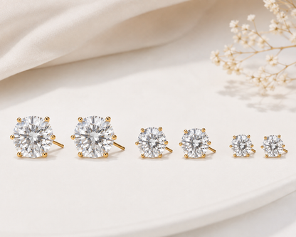 Brinco Trio Zircônia Cristal Ouro 18k