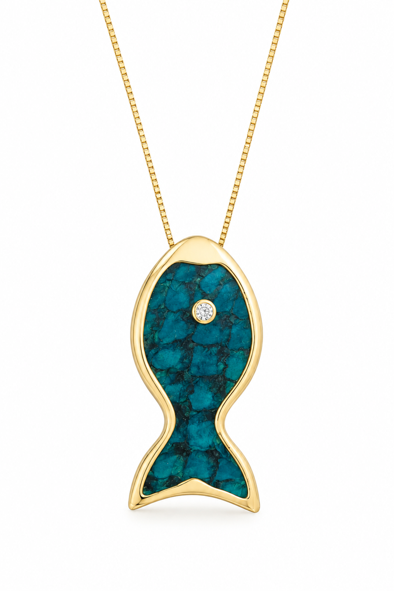 Colar Couro de Tilápia Ouro 18k