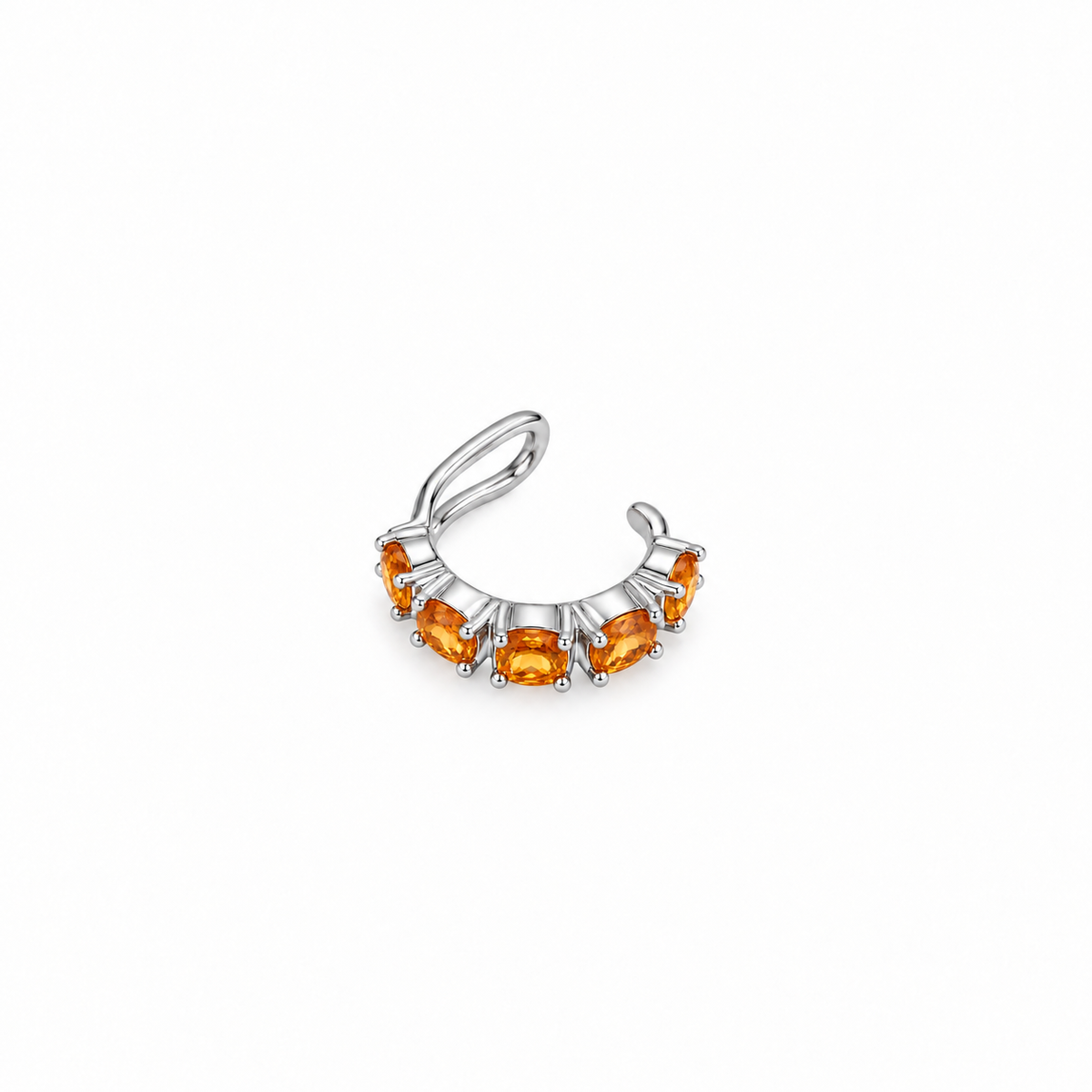 Piercing Fake em Zircônia Aperol Ródio Branco