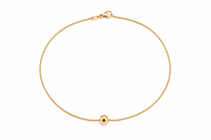Tornozeleira Veneziana com Esfera Ouro 18k