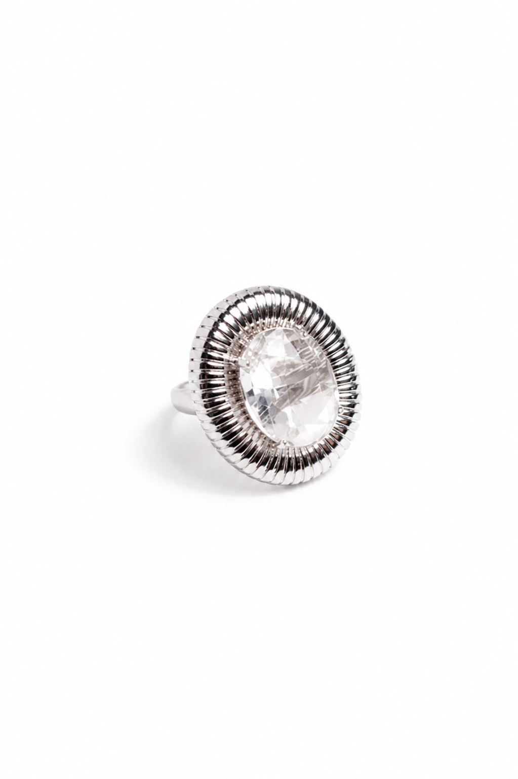 Anel Aura Imperial Cristal Ródio Branco