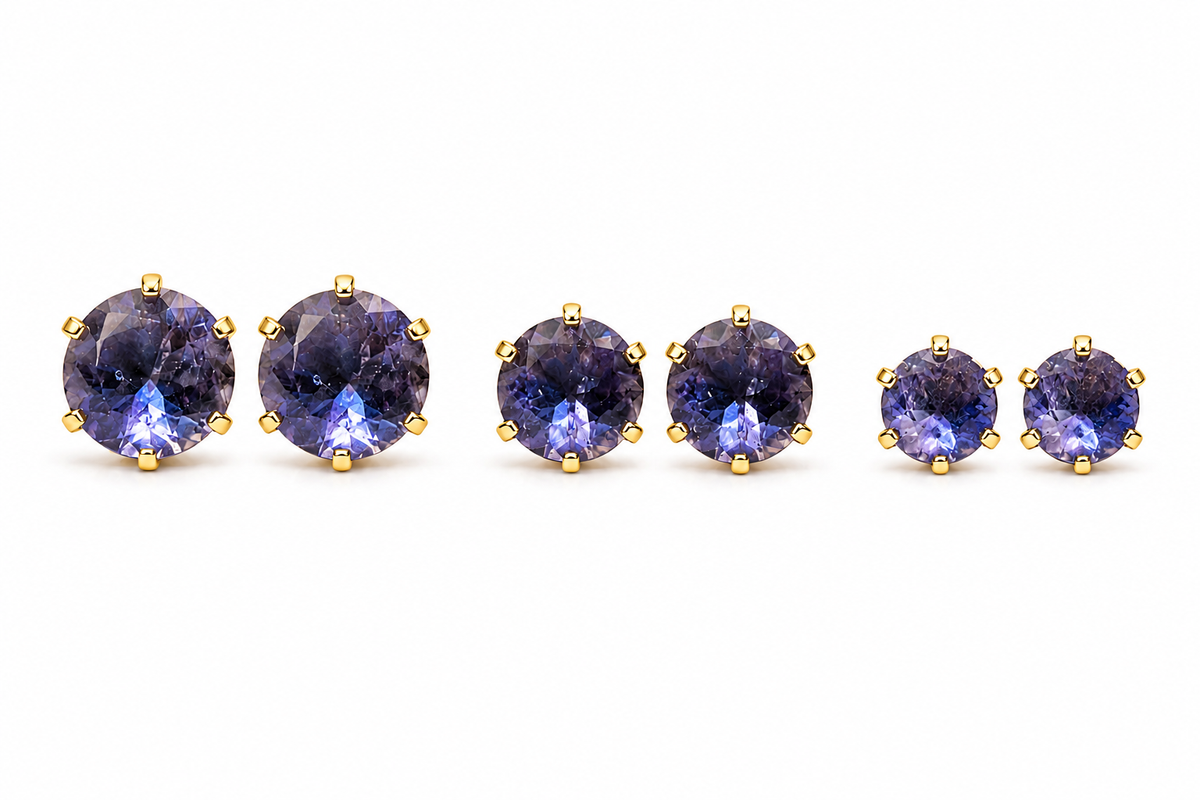 Brinco Trio Zircônia Rodonita Ouro 18k