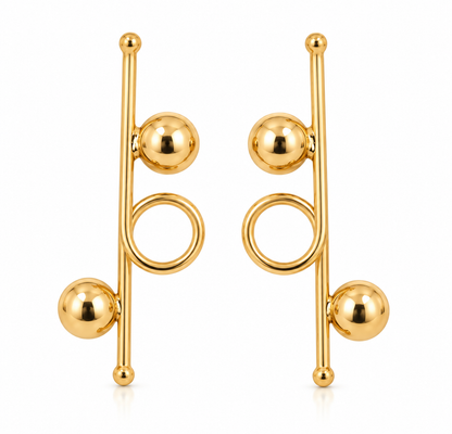 Scarlat SKU 15079 foto 1 | Brinco Fio Orgânico Ouro 18k