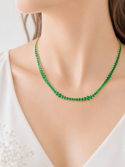 Colar Riviera Royale Esmeralda Ouro 18k