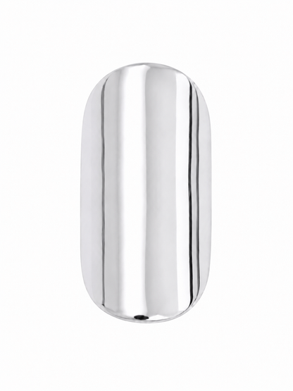 Anel Oval Alongado Liso Ródio Branco
