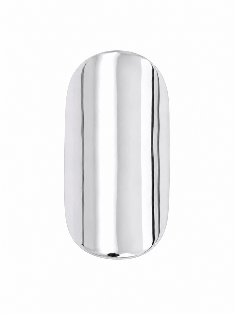 Anel Oval Alongado Liso Ródio Branco