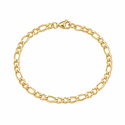 Pulseira Masculina Elo Alongado + Groumet Ouro 18k