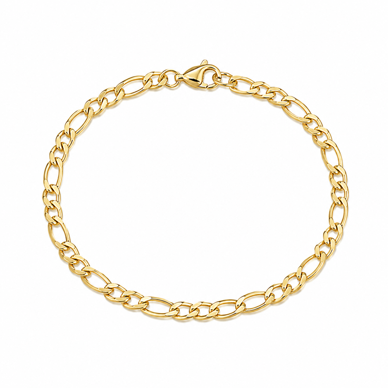 Pulseira Masculina Elo Alongado + Groumet Ouro 18k