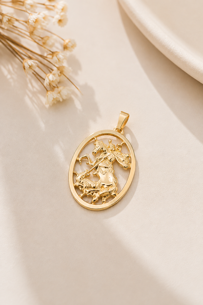 PIngente Medalha de São Jorge Ouro 18k