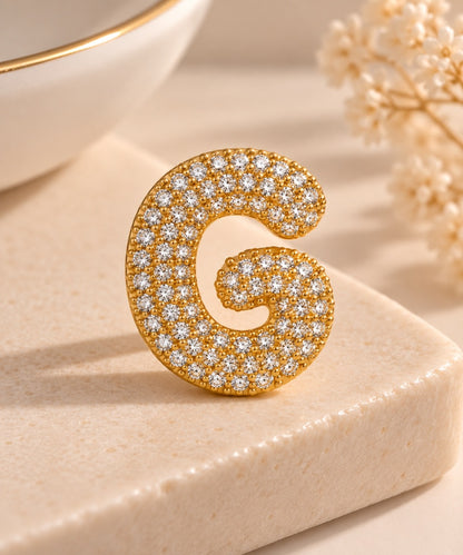 Scarlat SKU 15120 foto 2 | Pingente Letras Puffers Cravejadas Ouro 18k