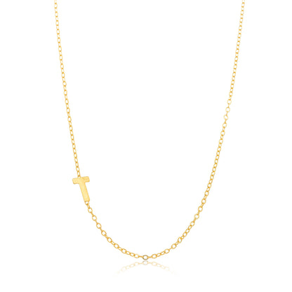 Colar Letra T Personalizado Folheado em Ouro 18K