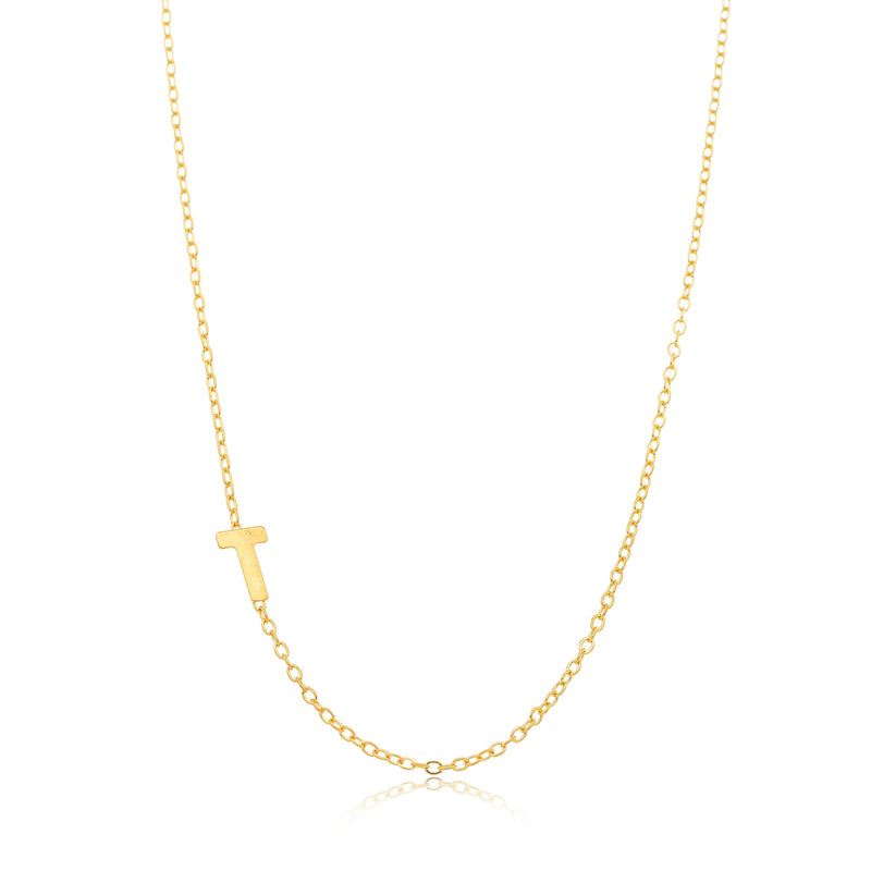 Colar Letra T Personalizado Folheado em Ouro 18K