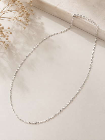Choker Mini Elos Ovais Ródio Branco