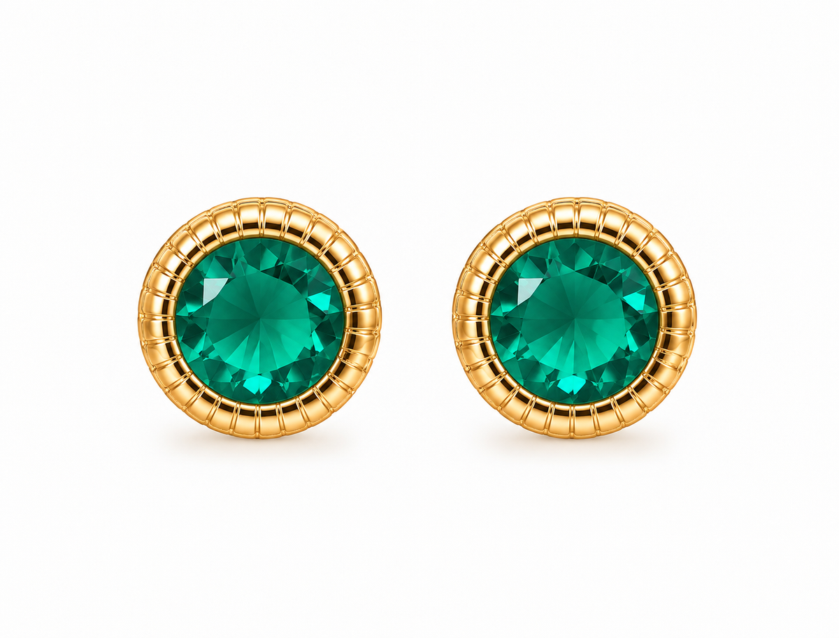 Scarlat SKU 15284 foto 1 | Brinco Essence Redondo Zircônia Ouro 18k