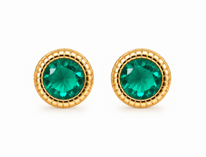 Scarlat SKU 15284 foto 1 | Brinco Essence Redondo Zircônia Ouro 18k