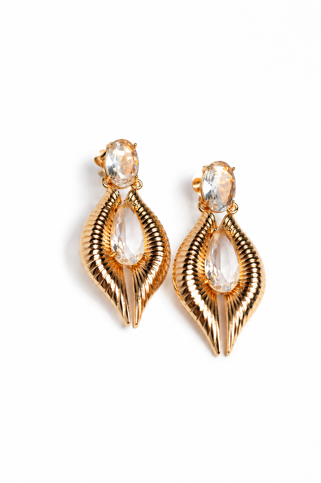 Brinco Aura Imperial Cristal Ouro 18k