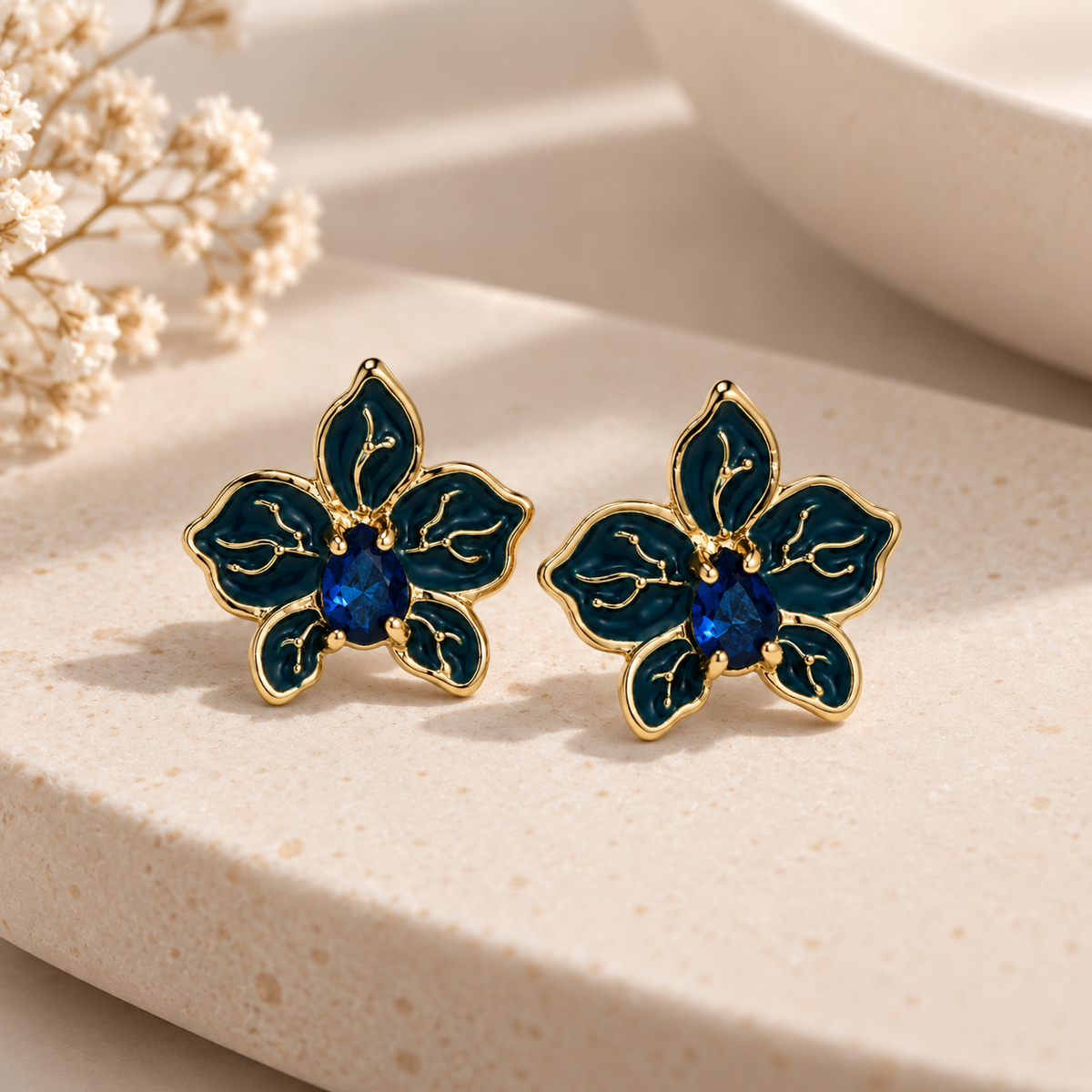 Scarlat SKU 15318 foto 2 | Brinco Flor de Jade Ouro 18k