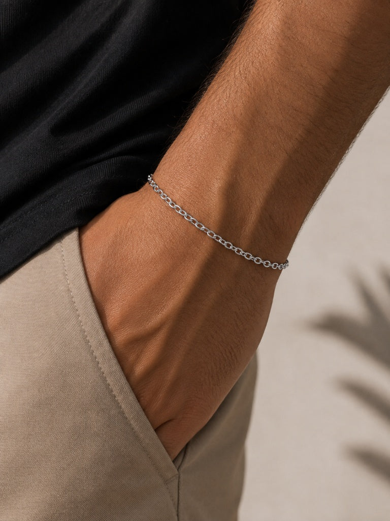Pulseira Masculina Groumet Prata 925