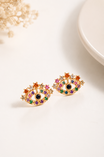 Brinco Olho Grego Colors Ouro 18k
