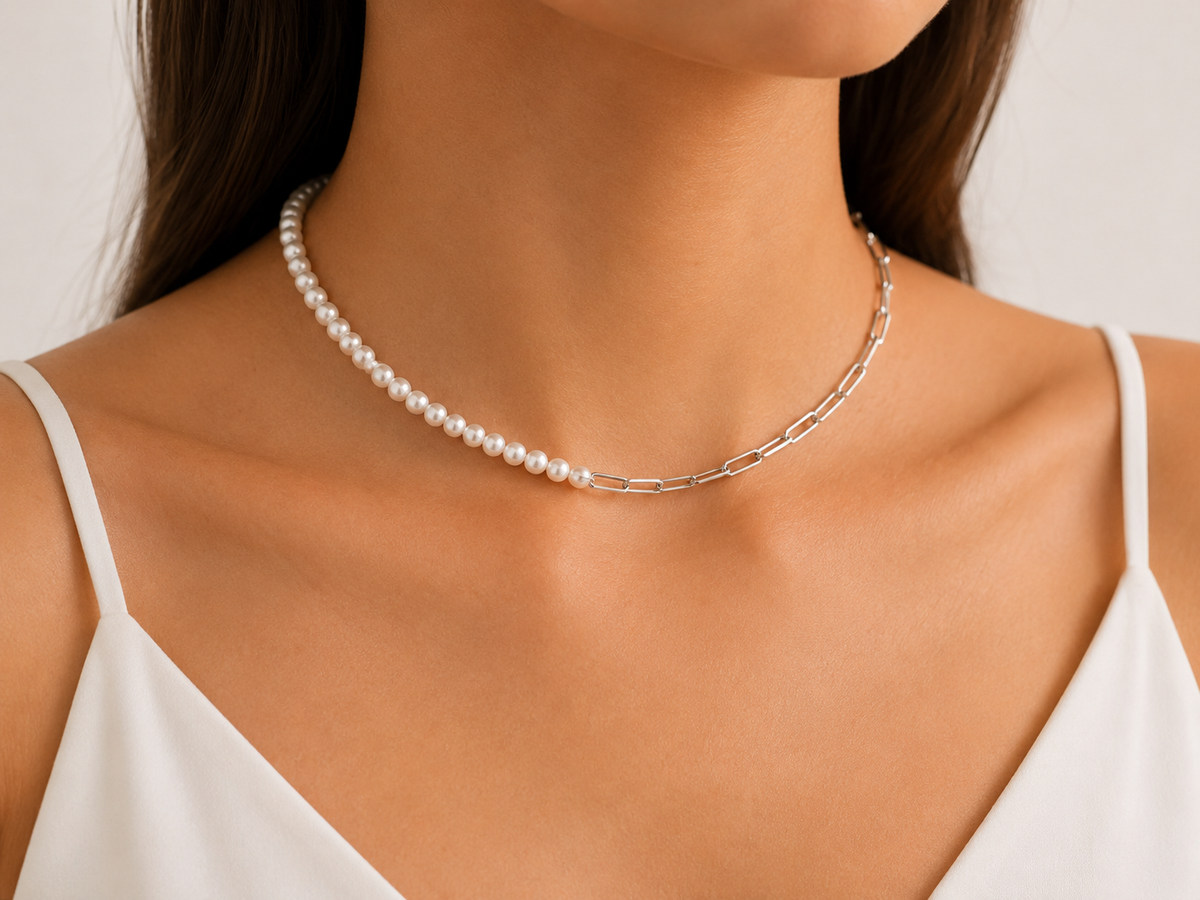 Colar Mix Vintage Pérolas Cartier Prata 925