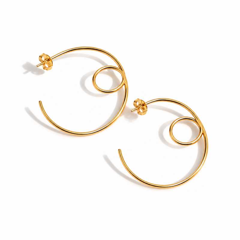 Brinco Argola de Fios Circular Ouro 18k