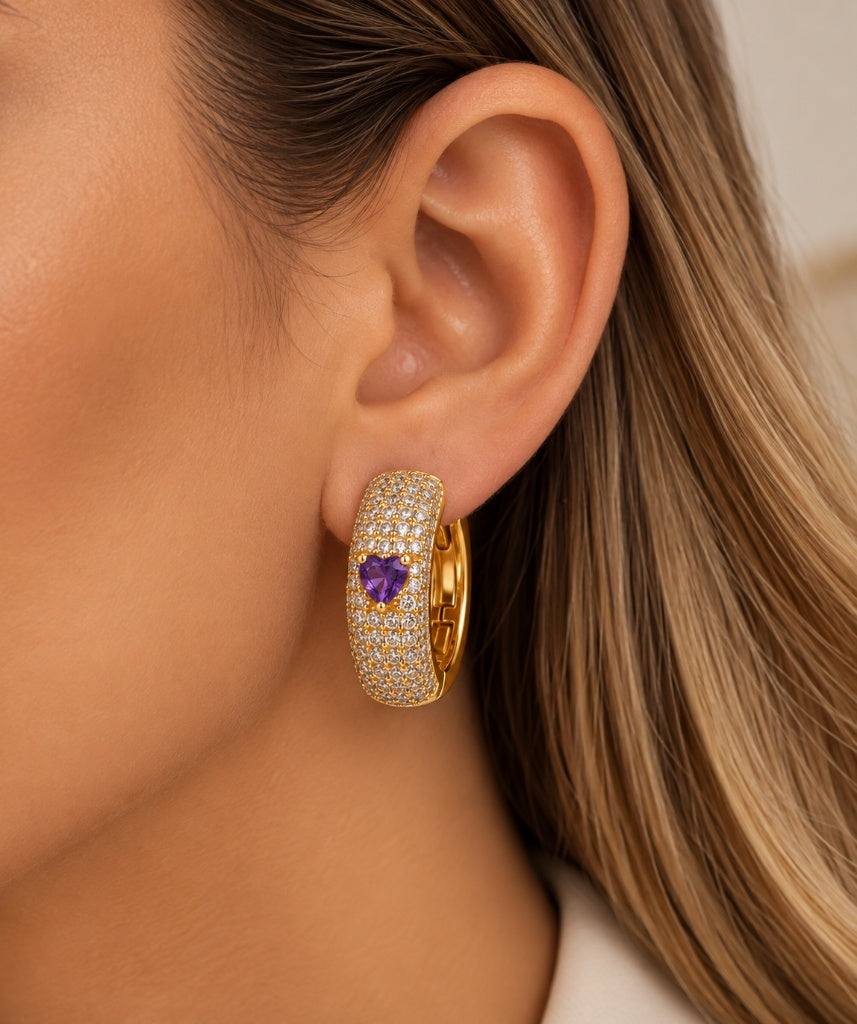 Scarlat SKU 15116 foto 3 | Brinco Argola Majesté Cravejada G Ouro 18k