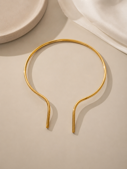 Choker Aro Traços Ouro 18k
