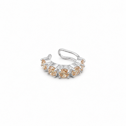 Piercing Fake em Zircônia Champagne Ródio Branco
