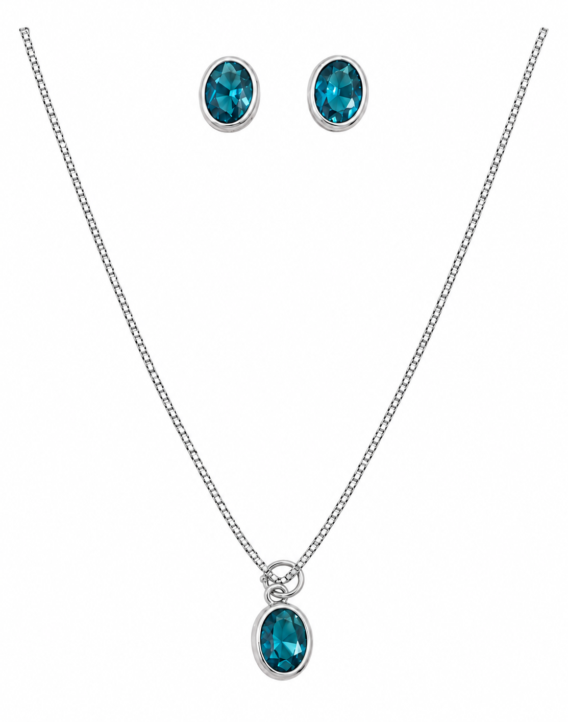 Conjunto Oval Prata 925